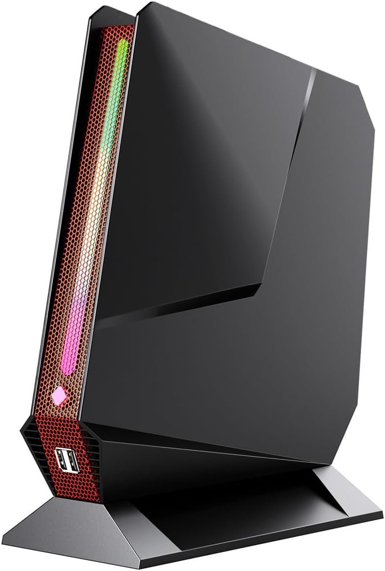 Mini PC Gaming, Intel Core I7-8750H Mini PC Nvidia GTX 1050 GDDR5 RGB Lights Desktop Mini Computer 16GB DDR4 512GB M.2 NVMe SSD, Support 4K Triple Display WiFi 6 BT 5.2, Windows 11 Pro