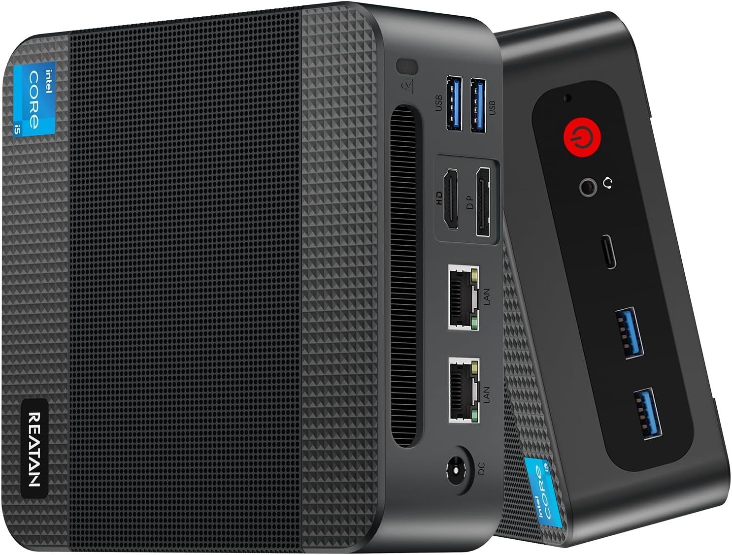 Reatan S6 Mini PC Intel Core i5 12450H(8C/12T,Turbo 4.4GHz), 16GB DDR4 512GB 3200 MHz NVMe SSD Gaming PC, Dual RJ45 LAN, 4K Triple Display, Mini Desktop Computer, WiFi6/BT5.2