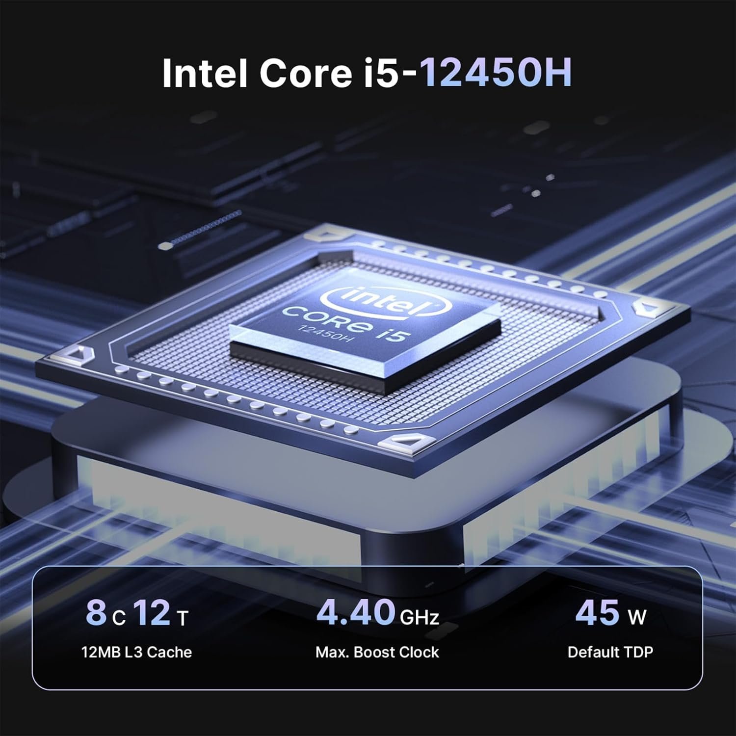 Reatan S6 Mini PC Intel Core i5 12450H(8C/12T,Turbo 4.4GHz), 16GB DDR4 512GB 3200 MHz NVMe SSD Gaming PC, Dual RJ45 LAN, 4K Triple Display, Mini Desktop Computer, WiFi6/BT5.2 - Image 3