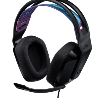 Logitech G335 Wired Gaming Headset, with Flip to Mute Microphone, 3.5mm Audio Jack, Memory Foam Earpads, Lightweight - Black